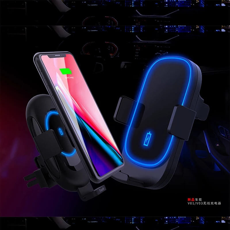 V01 New item wireless charger support mini order car charger wireless 15W car holder 